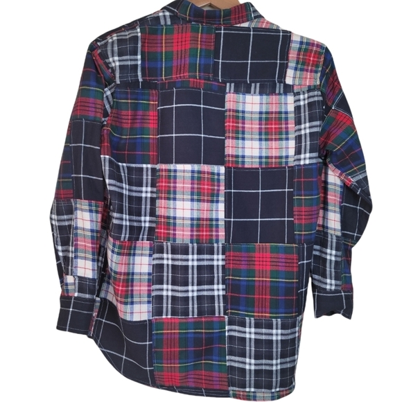 ASOS TOPSHOP Drop Hem Plaid Shirt - Picture 3 of 8